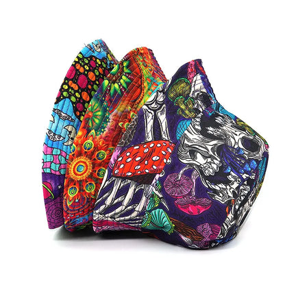 Hippie Print Cotton Reversible Bucket Hat