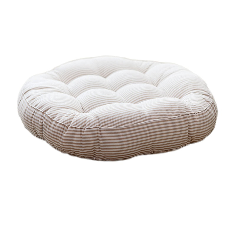 Striped Tufted Round Meditation Pillow