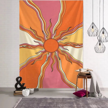 Pink Orange And Yellow Sun Tapestry
