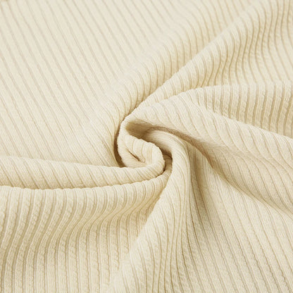 Beige Knit Ribbed Long Sleeve