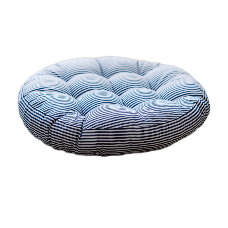 Striped Tufted Round Meditation Pillow