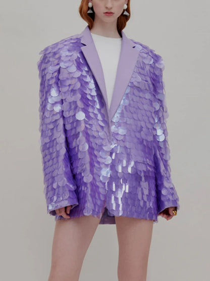 Purple Sequin Blazer