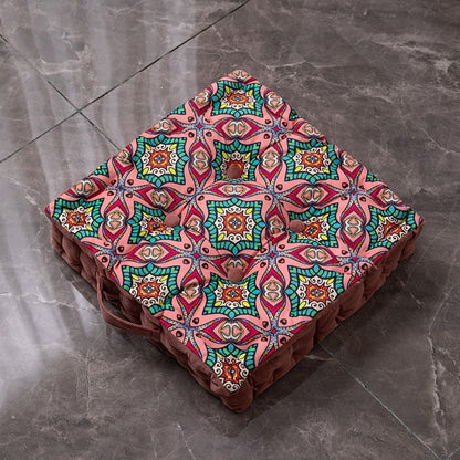 Bohemian Mandala Tufted Square Meditation Pillow
