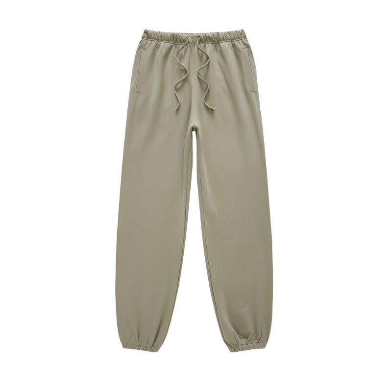 Neutral Solid Color Jogger Sweatpants