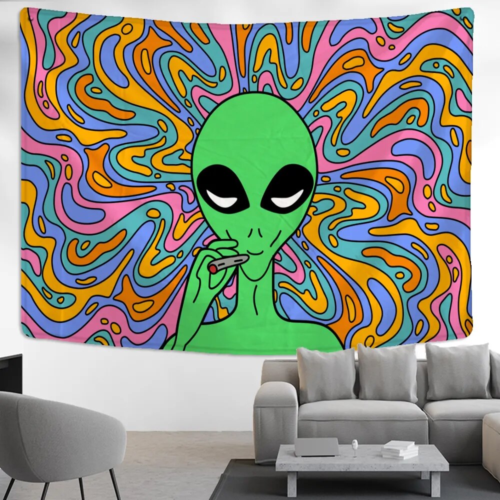 Multicolor Swirl Background Alien Blazing Tapestry