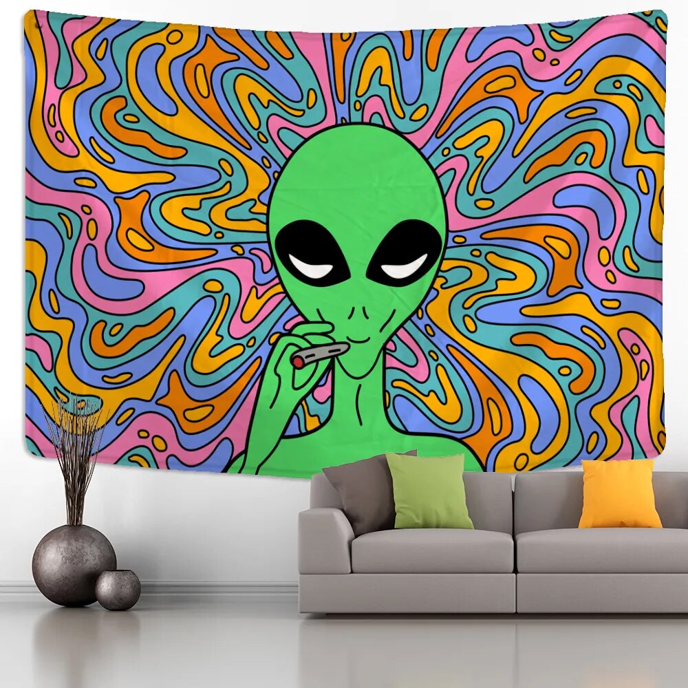 Multicolor Swirl Background Alien Blazing Tapestry