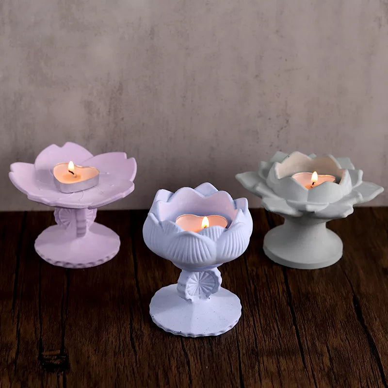 Lotus Flower Candle Holder Mold