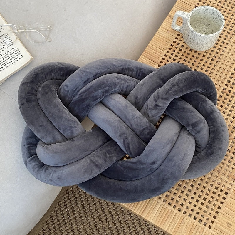 Solid Color Suede Handmade Knot Meditation Pillow