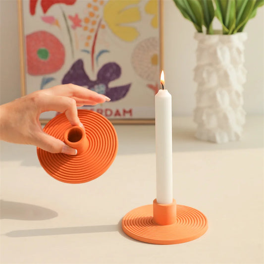 Ribbed Bottom Stick Candle Holder Mold