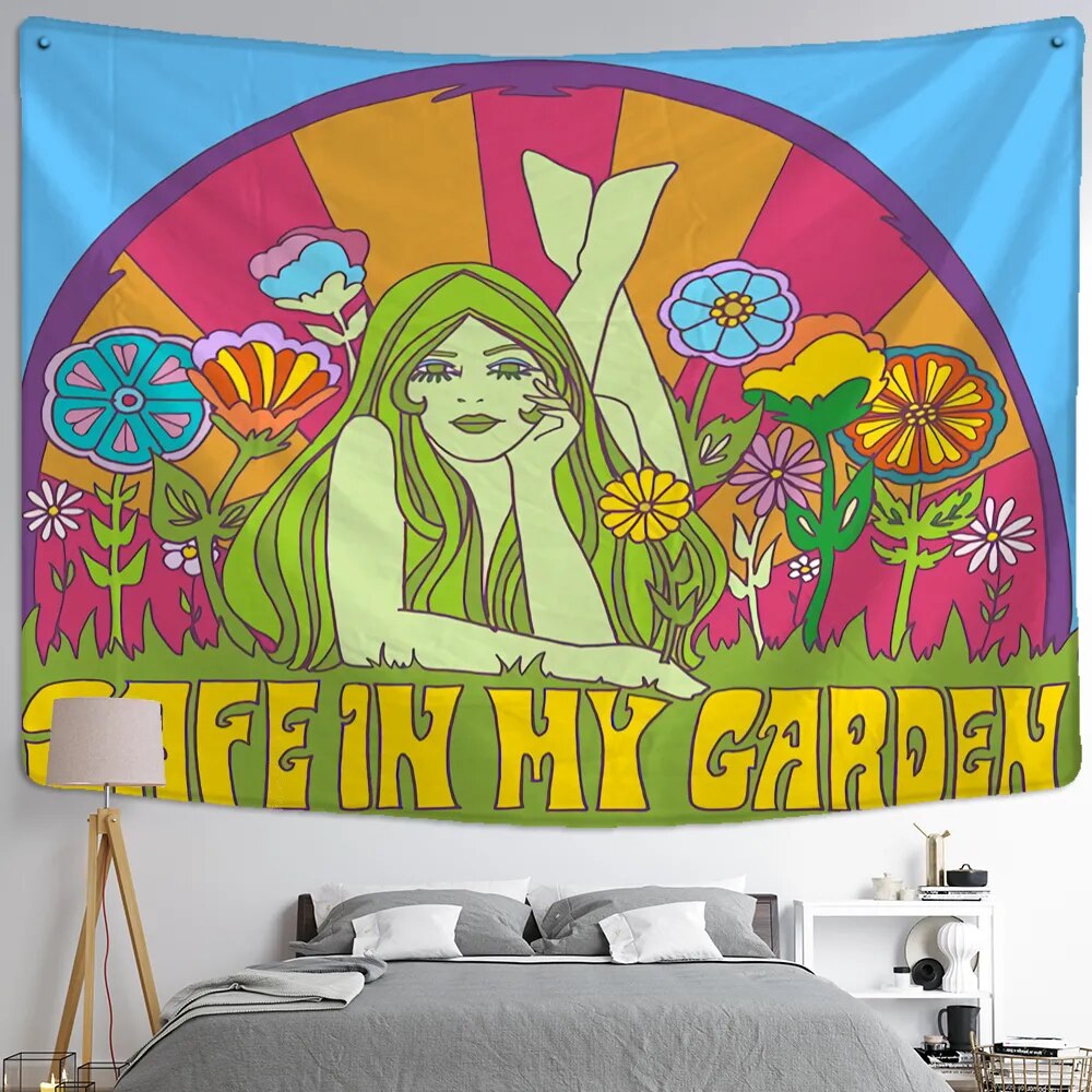 Safe In My Garden Tapestry