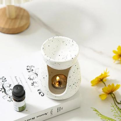 White Granulated Porcelain Irregular Essential Oil Burner