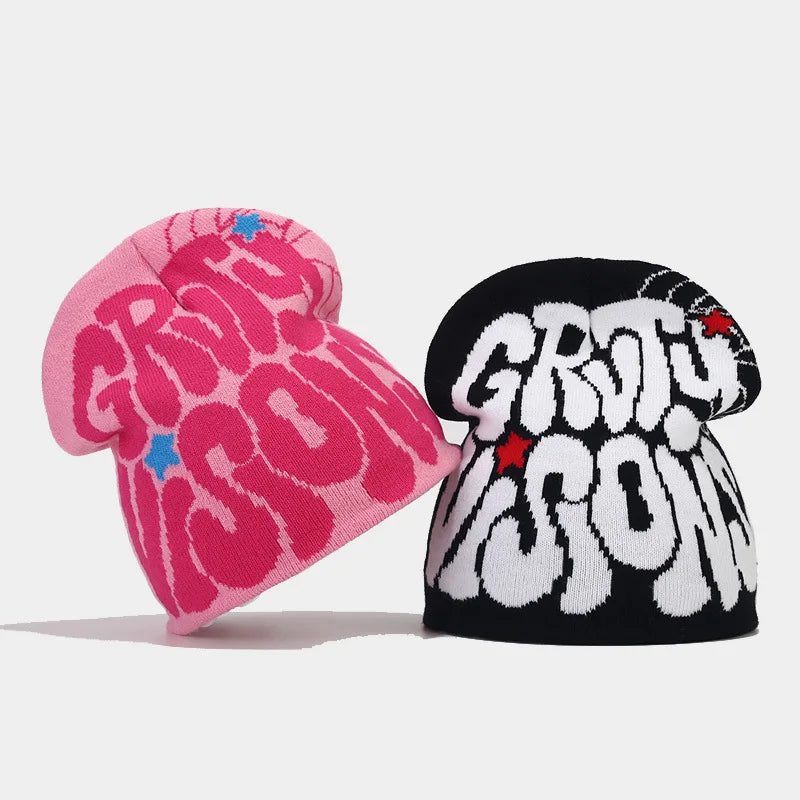 Gruty Visions Print Knit Beanie