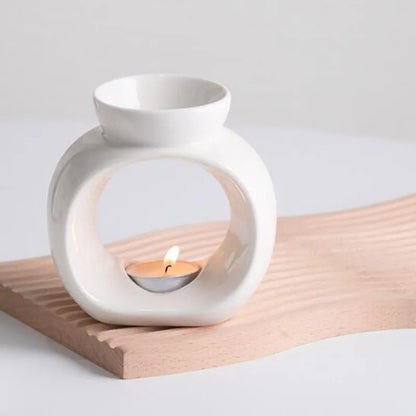 White Porcelain Hollow Out Essential Oil Burner