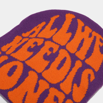 All We Need Is Money Print Knit Beanie