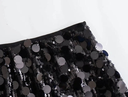 Neutral Sequin Mini Skirt