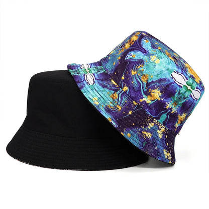 Marble Print Cotton Reversible Bucket Hat