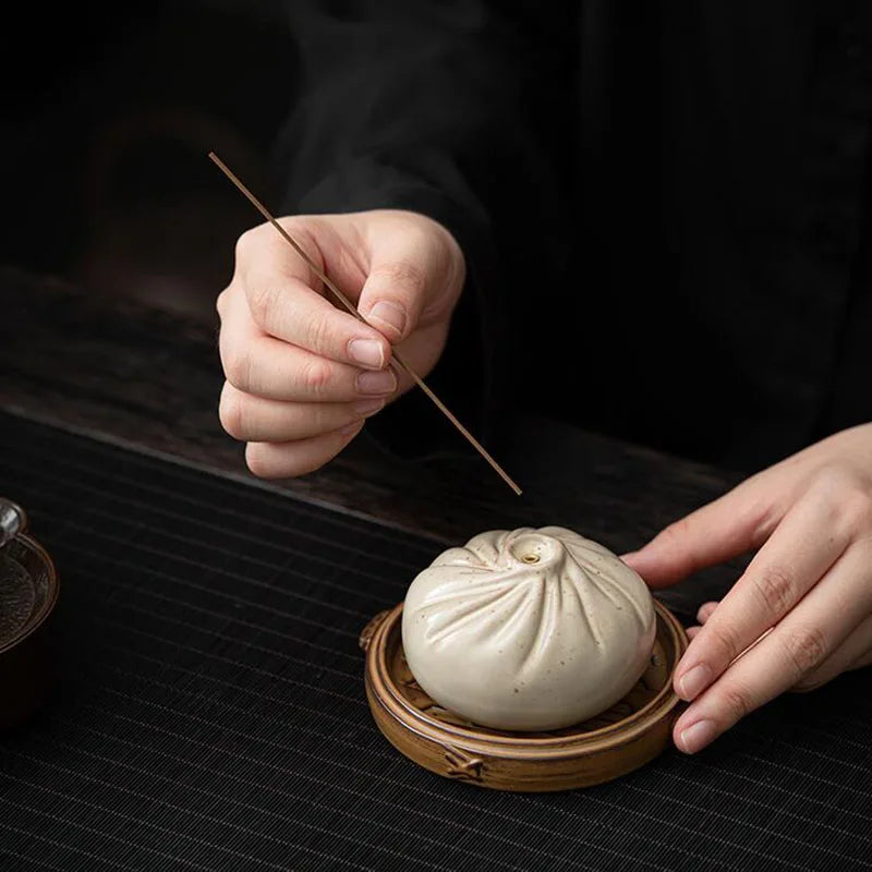 Porcelain Steamed Buns Stick Incense Burner