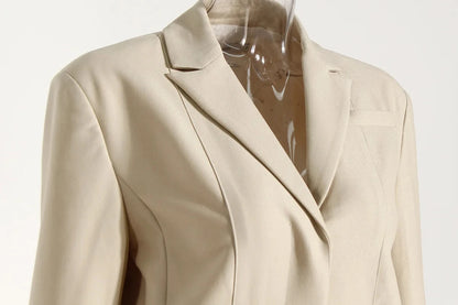 Neutral Side And Back Hollow Out Blazer