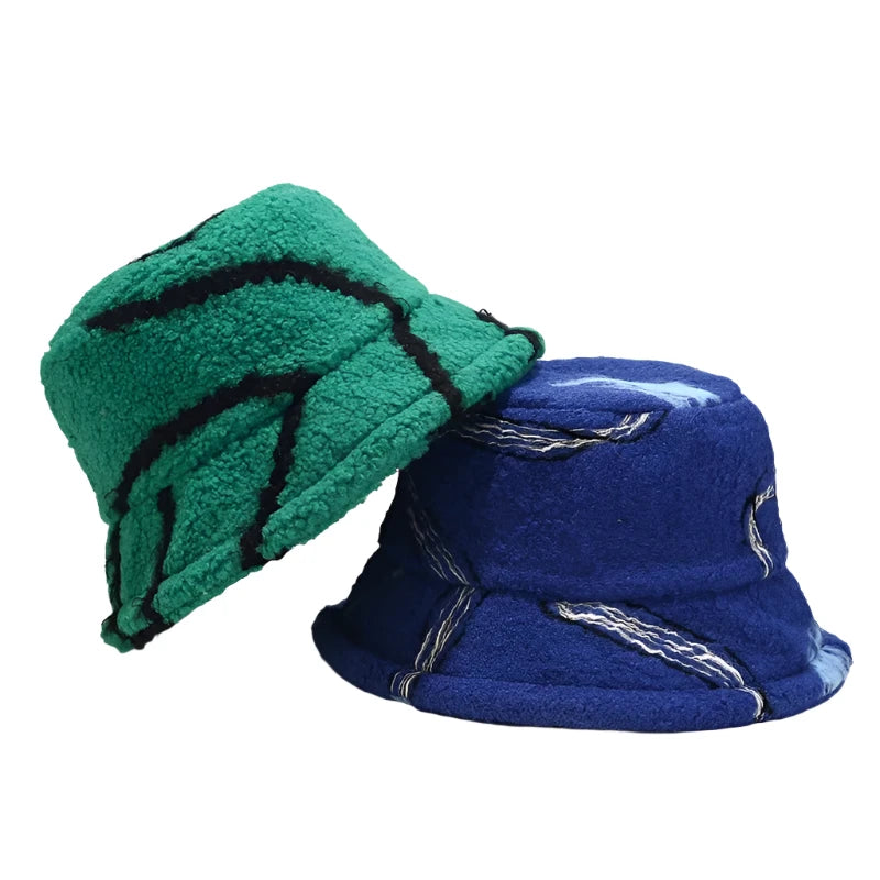 Fleece Swirl Print Bucket Hat