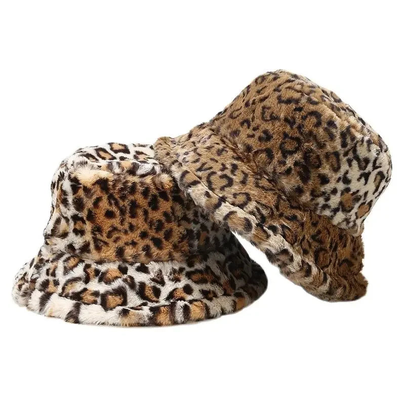 Brown Cheetah Fur Bucket Hat