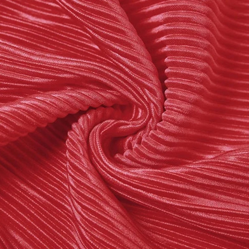 Red Ribbed Asymmetrical Deep V-Cut Backless Off Shoulder Flare Long Sleeve Mini Dress