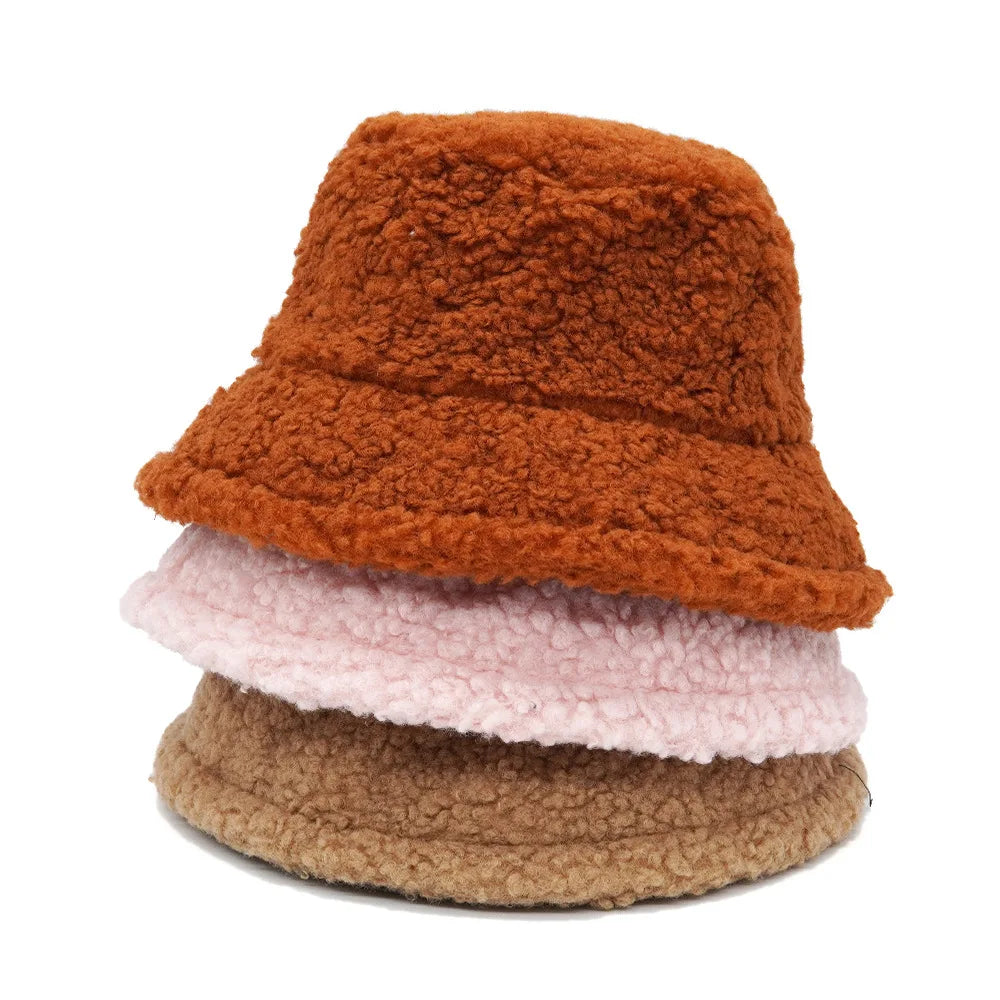 Solid Color Fleece Bucket Hat