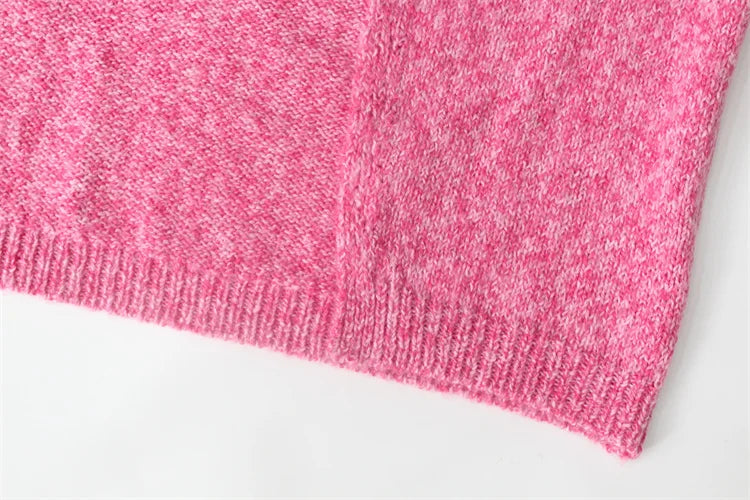 Grainy Pink Backless Back-Tie Sweater