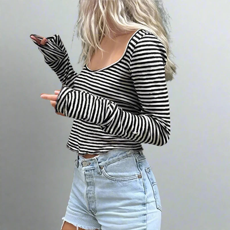 Black And White Stripe Long Sleeve