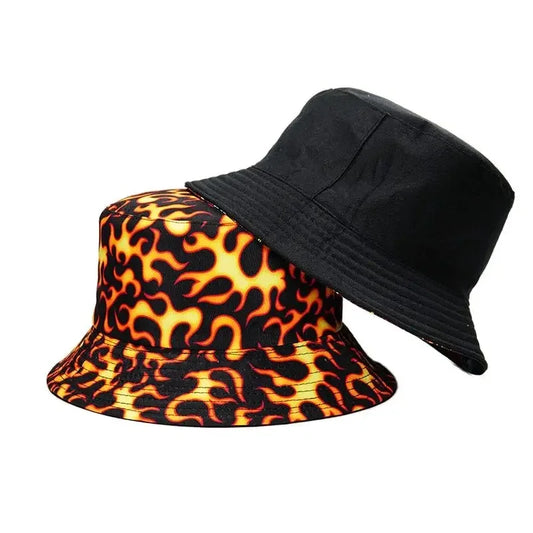 Fire Print Cotton Reversible Bucket Hat