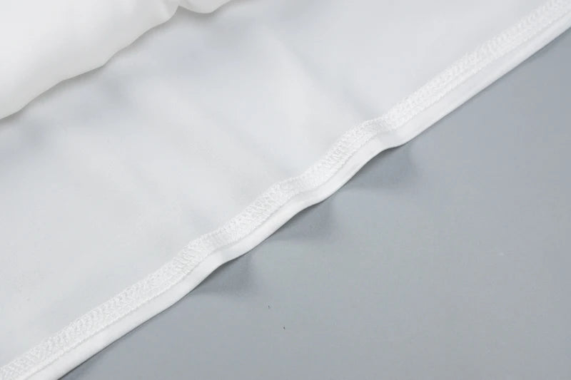 White Silk Lace V-Cut Backless Spaghetti Strap Mini Dress