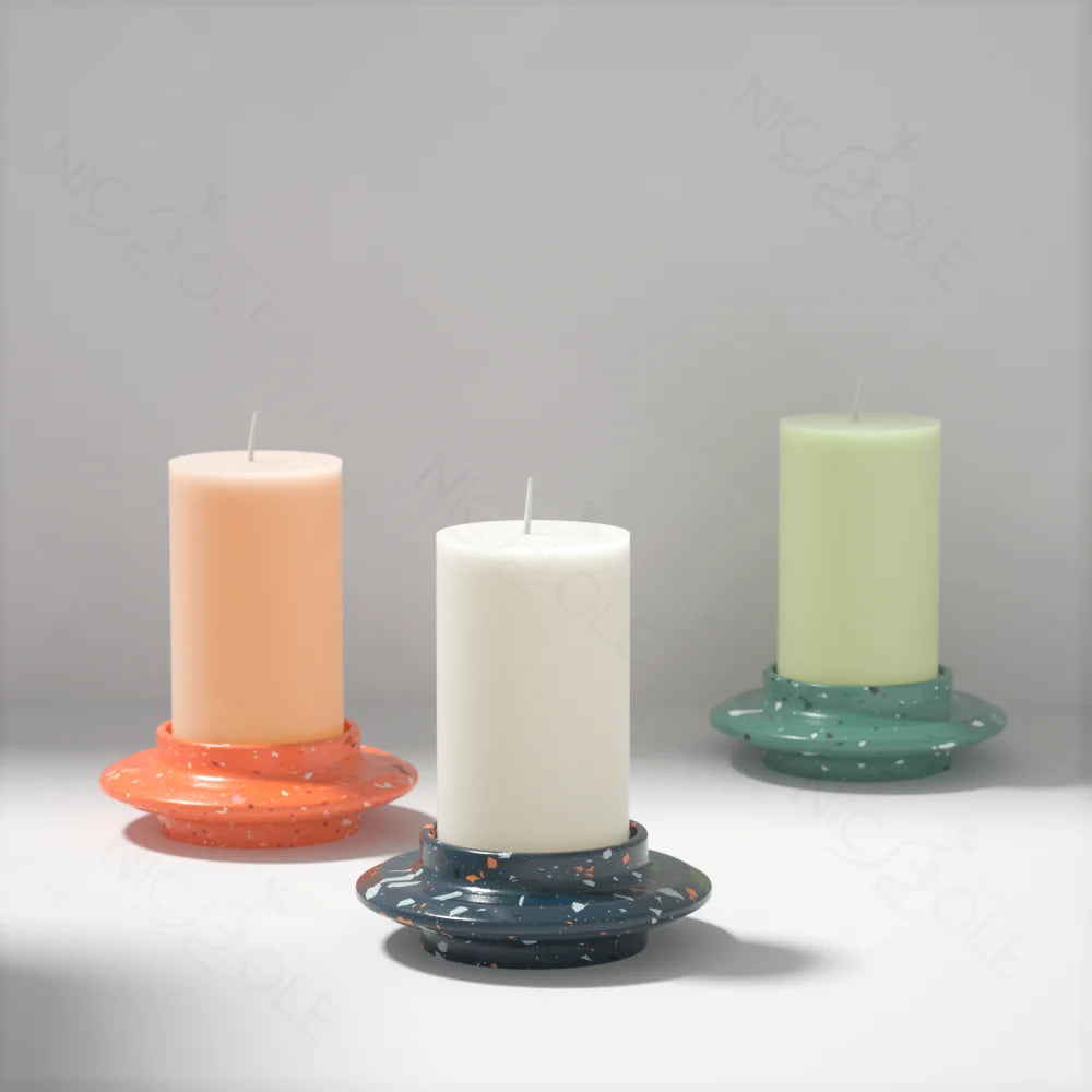 Thick Cylinder Candle Holder Mold