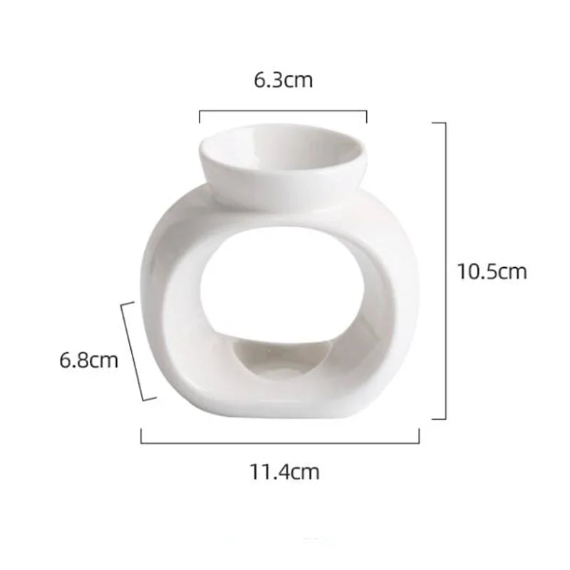 White Porcelain Hollow Out Essential Oil Burner