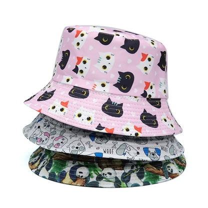 Animal Print Cotton Reversible Bucket Hat