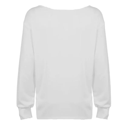 White Cut Off Long Sleeve T-Shirt