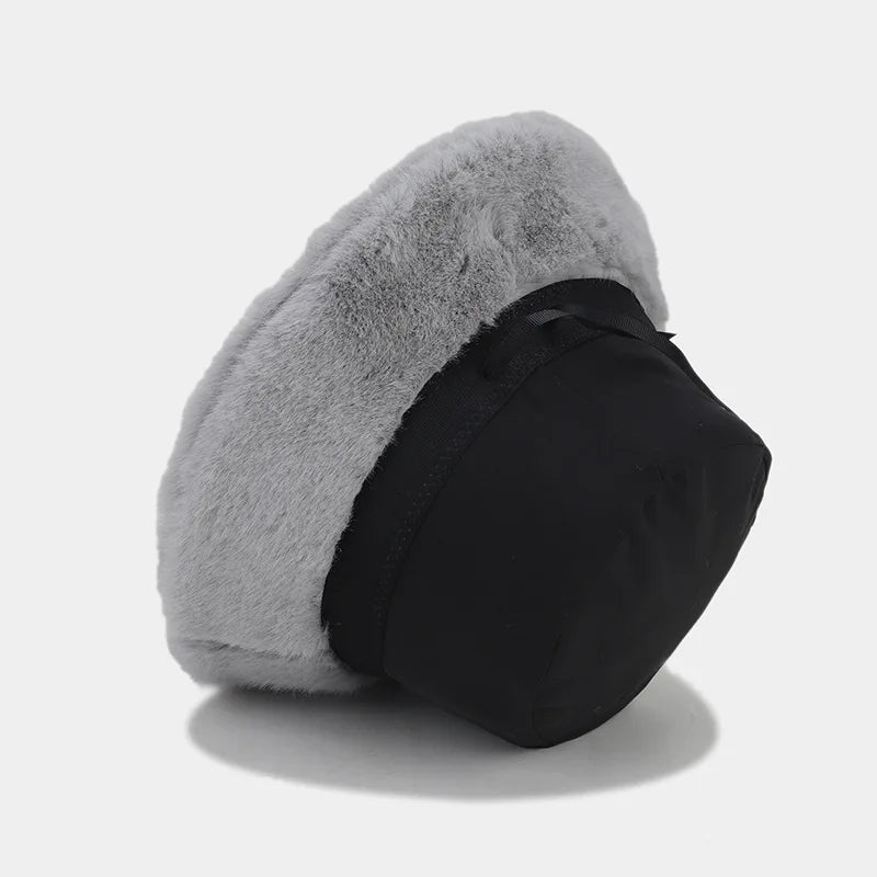 Solid Color Fur Bucket Hat