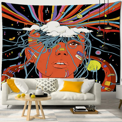 Exploding Creative Energy Head Tapestry