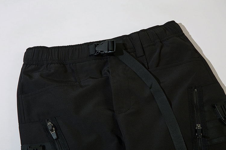 Black Cargo Buckle Joggers