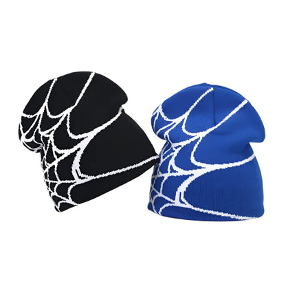 Two Toned Spider Web Knit Beanie