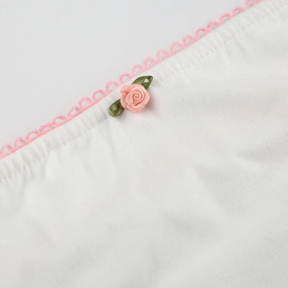 White Pink Rose And Lace Strapless Top