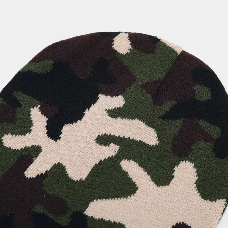 Camouflage Print Knit Beanie