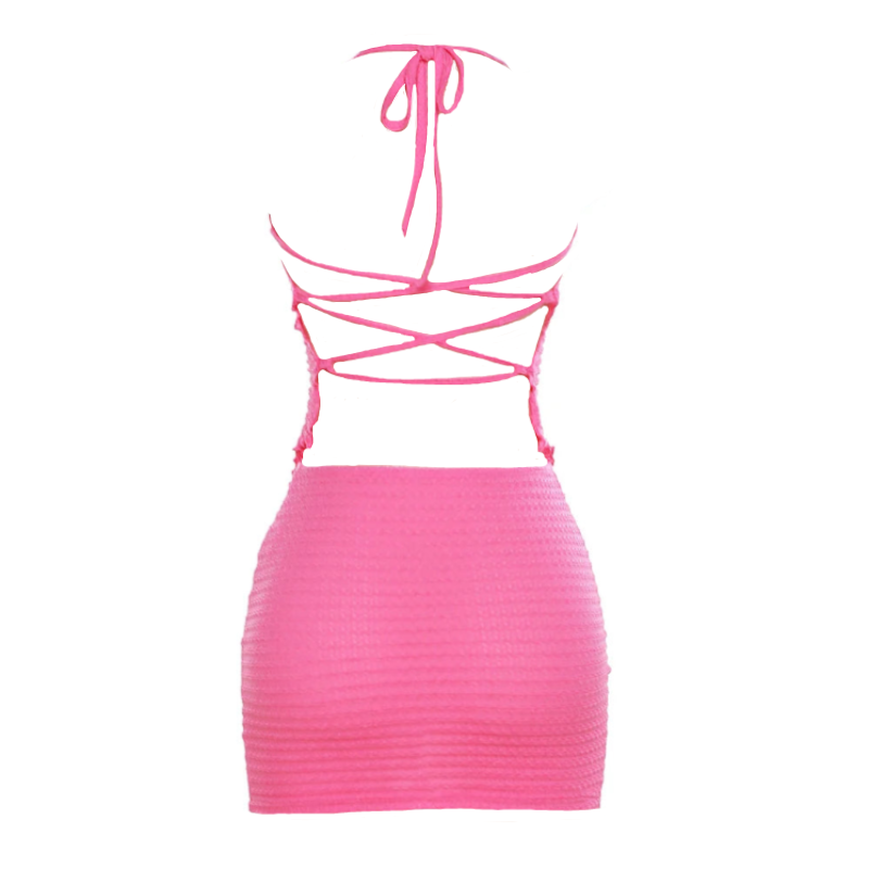 Solid Color Ribbed Heart Link Asymmetric Crop Strapless Top And Mini Skirt Set