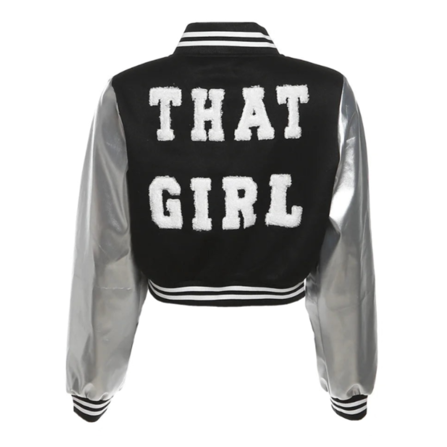 Solid Color Fleece That Girl Crop Bomber Jacket