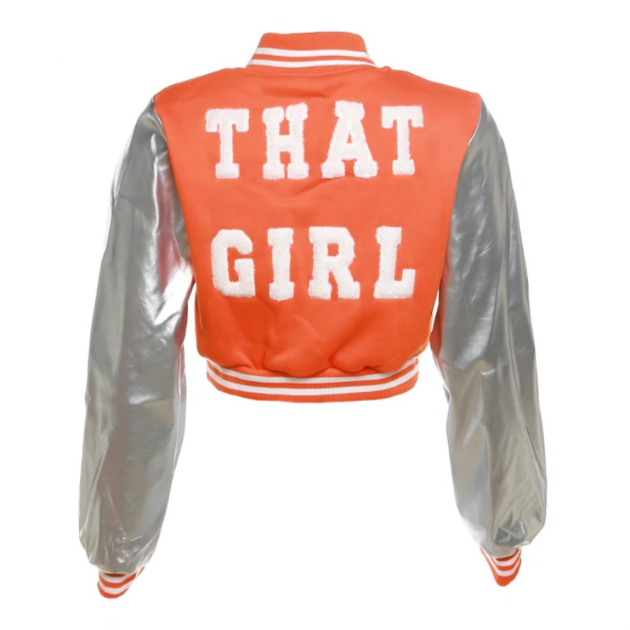 Solid Color Fleece That Girl Crop Bomber Jacket