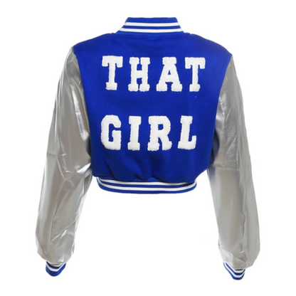 Solid Color Fleece That Girl Crop Bomber Jacket