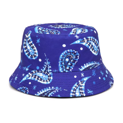 Solid Color Bandana Print Reversible Bucket Hat