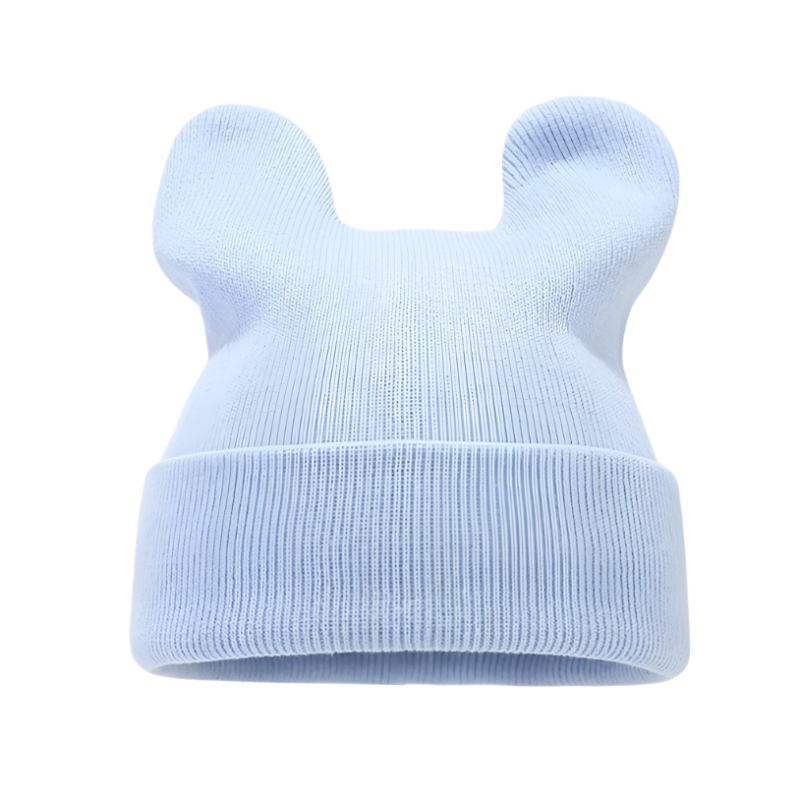 Solid Color Knit Bear Ears Beanie