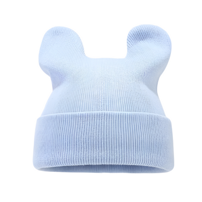 Solid Color Knit Bear Ears Beanie