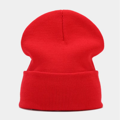 Solid Color Knit Ribbed Beanie