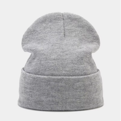 Solid Color Knit Ribbed Beanie