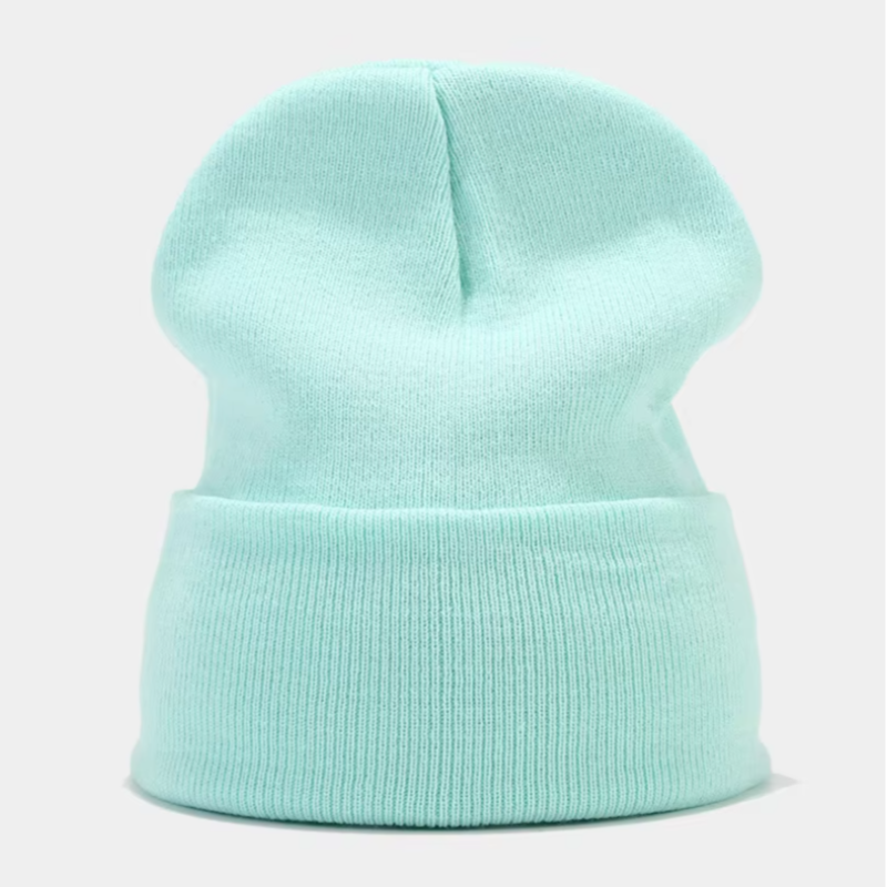 Solid Color Knit Ribbed Beanie